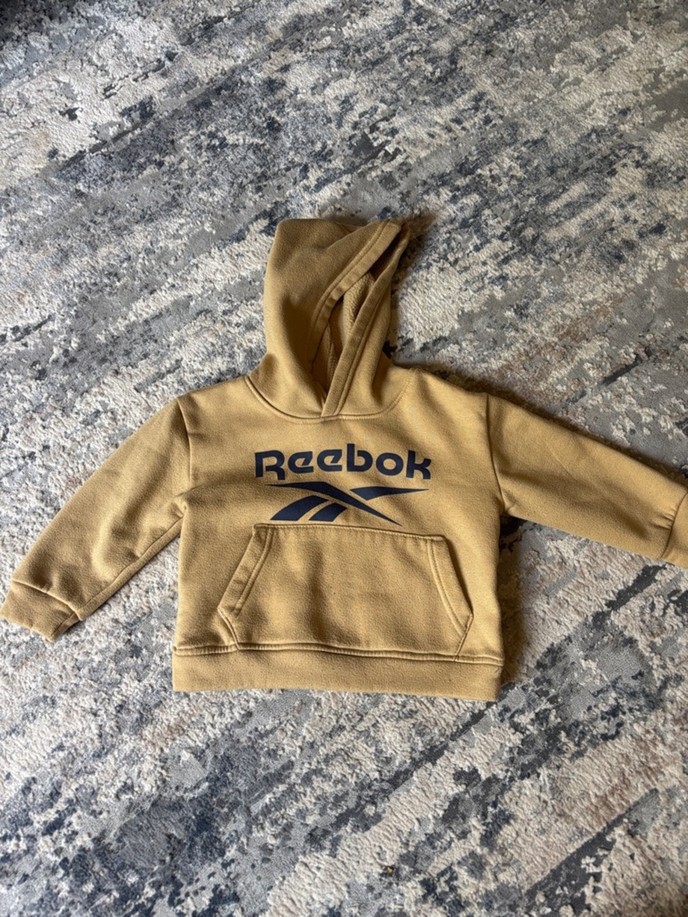 Reebok Kids Hooded Sweatshirt in Mustard Yellow with Navy Logo